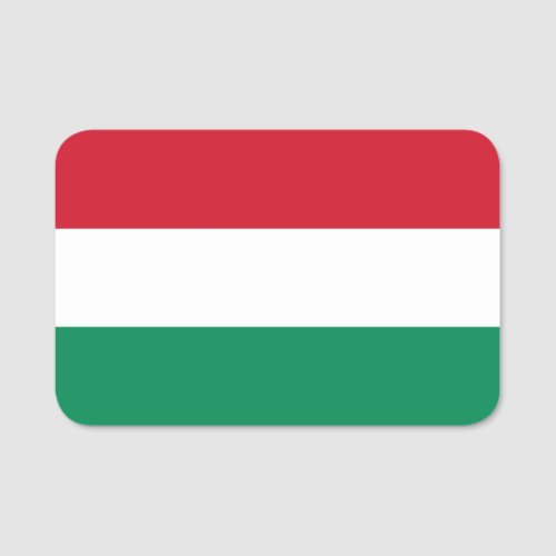 Patriotic name tag with flag of Hungary