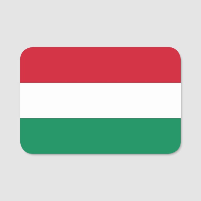 Patriotic name tag with flag of Hungary (Front)