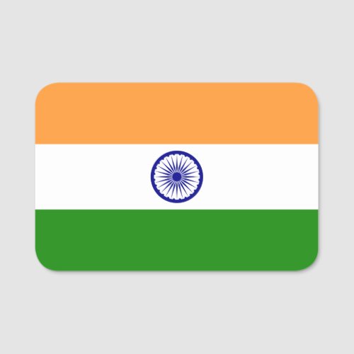 Patriotic name tag with flag of India