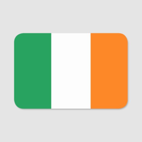 Patriotic name tag with flag of Ireland