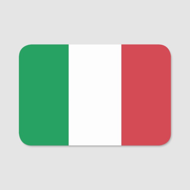 Patriotic name tag with flag of Italy (Front)