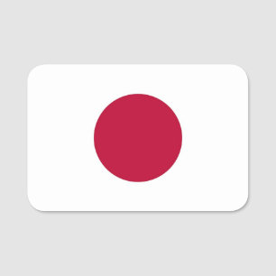 Patriotic name tag with flag of Japan