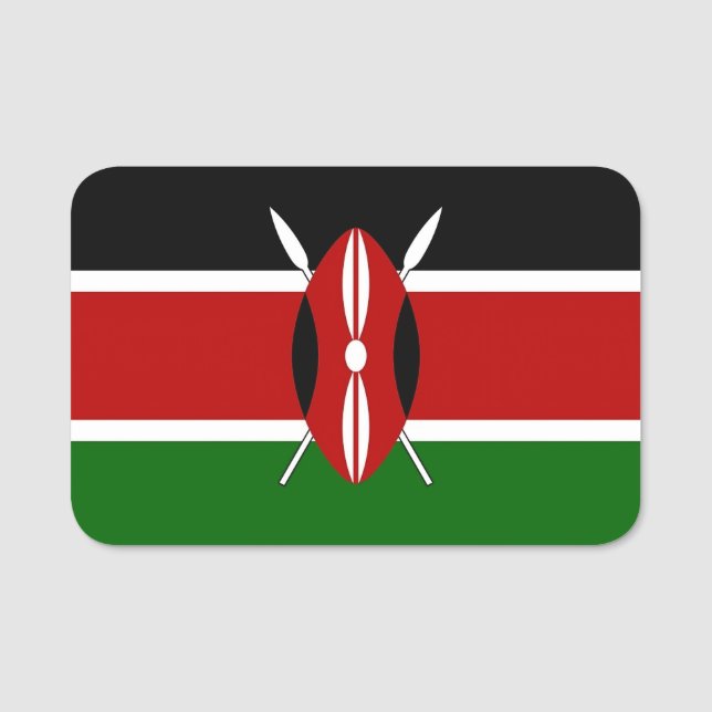 Patriotic name tag with flag of Kenya (Front)