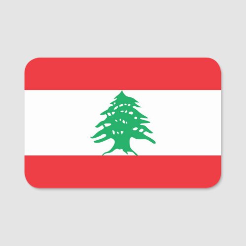 Patriotic name tag with flag of Lebanon