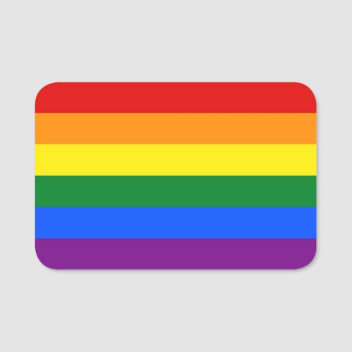 Patriotic name tag with flag of LGBT