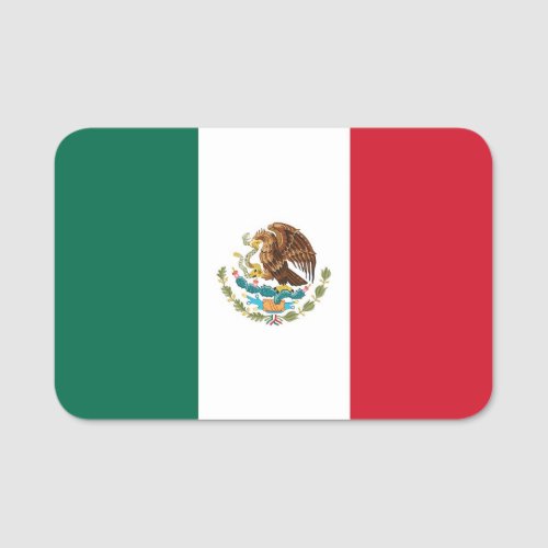 Patriotic name tag with flag of Mexico