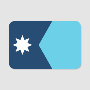 Patriotic name tag with flag of Minnesota