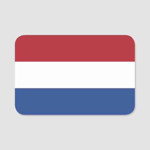 Patriotic name tag with flag of Netherlands