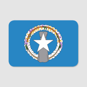 Patriotic name tag with flag of Northern Mariana