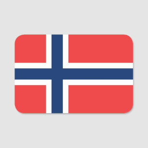 Patriotic name tag with flag of Norway