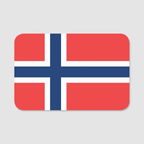 Patriotic name tag with flag of Norway