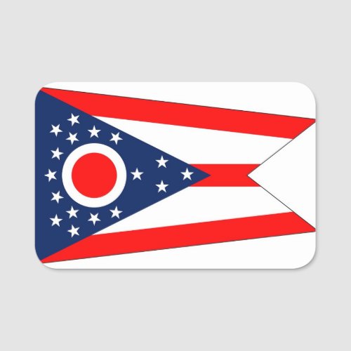 Patriotic name tag with flag of Ohio