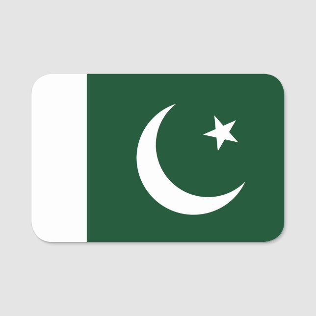Patriotic name tag with flag of Pakistan (Front)