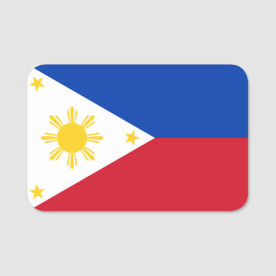 Patriotic name tag with flag of Philippines