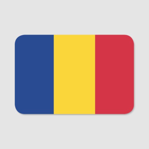 Patriotic name tag with flag of Romania