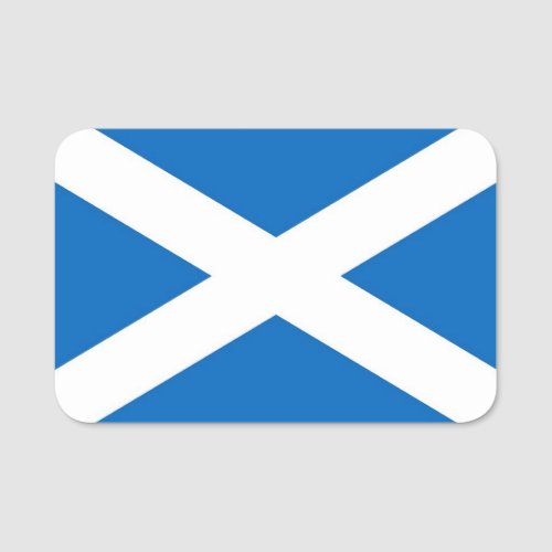 Patriotic name tag with flag of Scotland