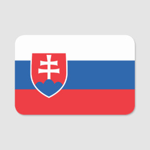Patriotic name tag with flag of Slovakian