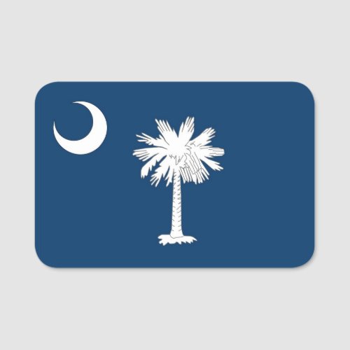 Patriotic name tag with flag of South Carolina