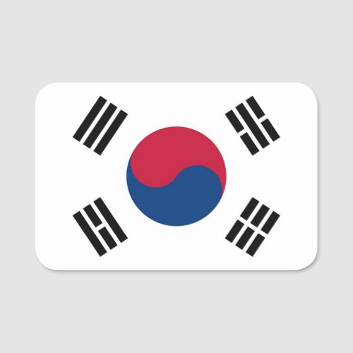 Patriotic name tag with flag of South Korea