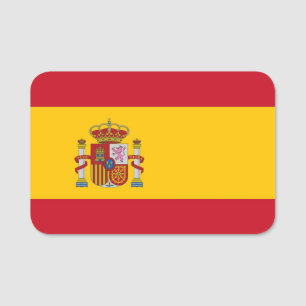 Patriotic name tag with flag of Spain