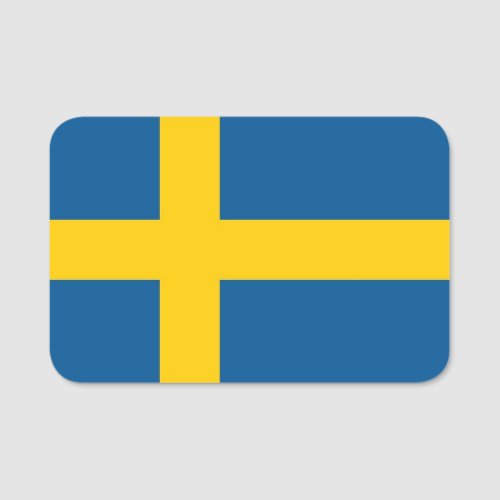 Patriotic name tag with flag of Sweden