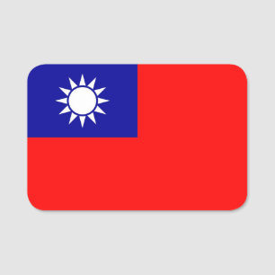 Patriotic name tag with flag of Taiwan