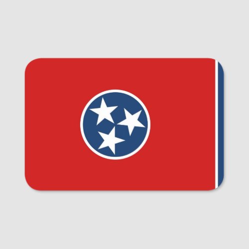Patriotic name tag with flag of Tennessee