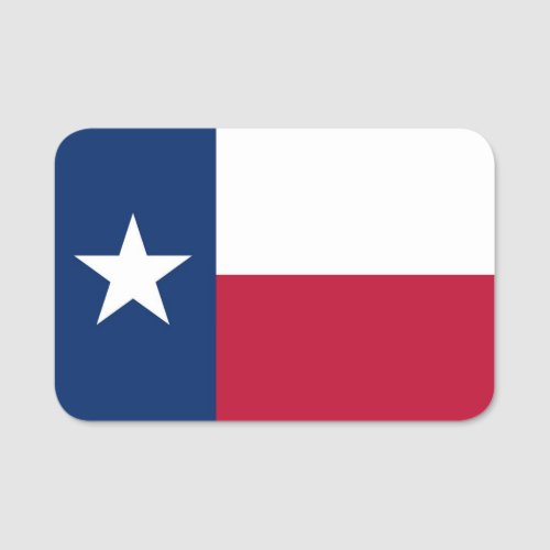 Patriotic name tag with flag of Texas