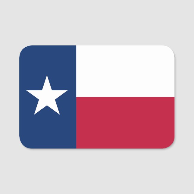 Patriotic name tag with flag of Texas (Front)