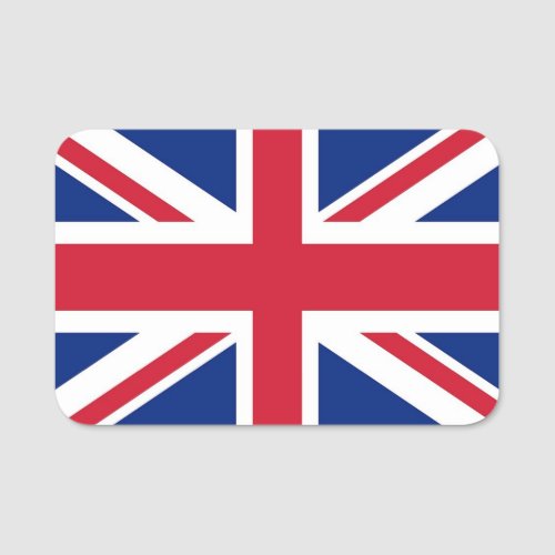 Patriotic name tag with flag of United Kingdom