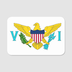 Patriotic name tag with flag of Virgin Islands