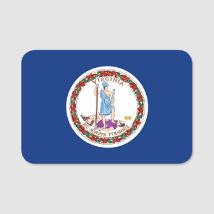 Patriotic name tag with flag of Virginia