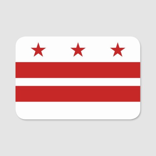 Patriotic name tag with flag of Washington DC