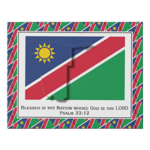Patriotic NAMIBIA FLAG Faux Canvas Print