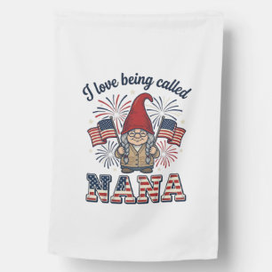 Patriotic Nana Gnome Vintage Grandmother Shirt Des House Flag