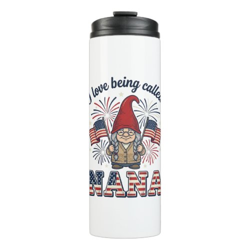 Patriotic Nana Gnome Vintage Grandmother Shirt Des Thermal Tumbler