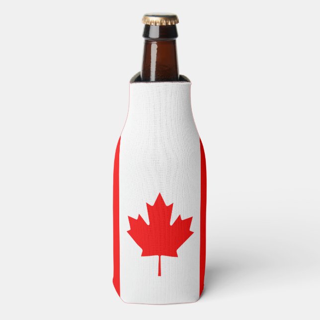 Patriotic National Flag of CANADA Bottle Cooler (Bottle Front)