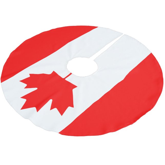 Patriotic National Flag of CANADA Brushed Polyester Tree Skirt (Angled)