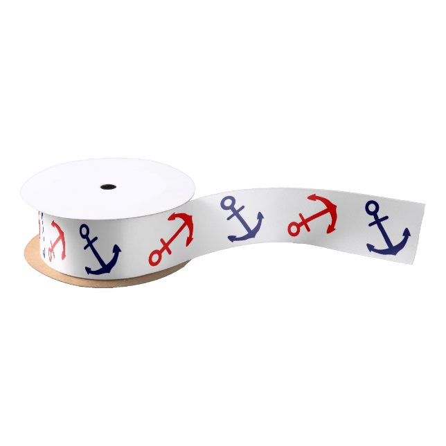 Patriotic Nautical Anchor Ribbon (Spool)