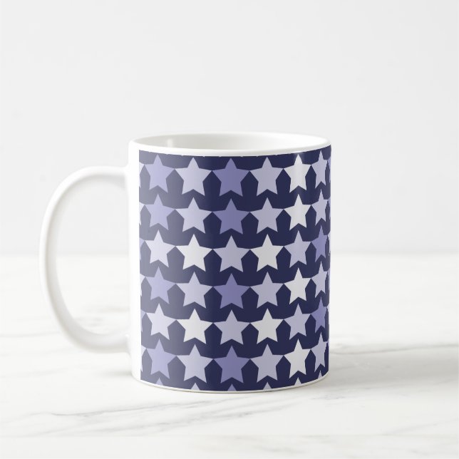 Patriotic Navy Blue Stars Coffee Mug (Left)