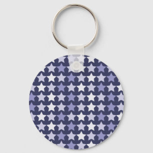 Patriotic Navy Blue Stars Keychain