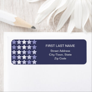 Patriotic Navy Blue Stars Label