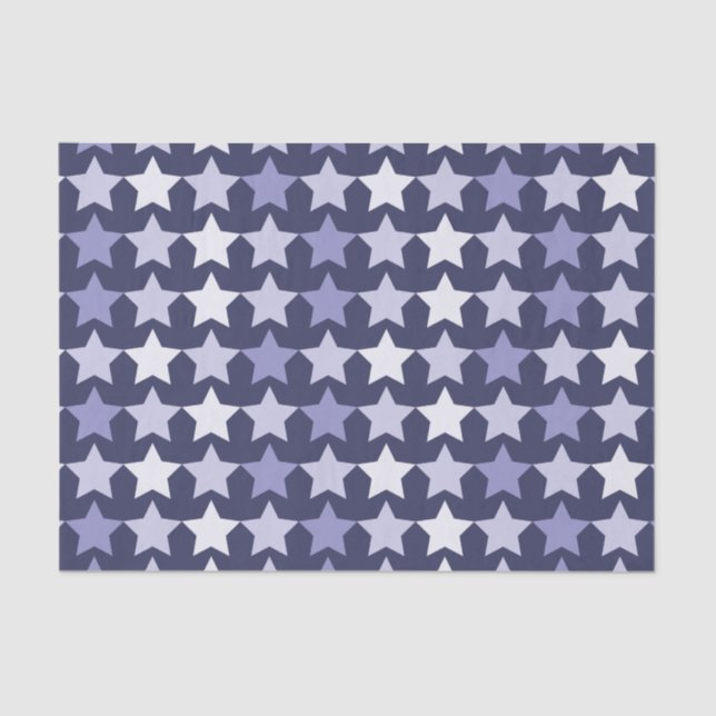 Patriotic Navy Blue Stars Tissue Paper (Front)