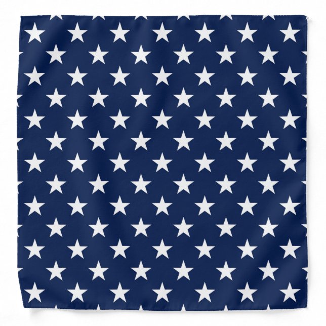 Patriotic Navy Blue USA Flag Stars Pattern Bandana (Front)