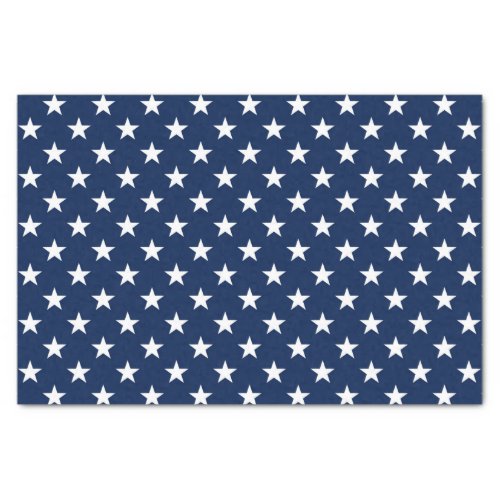 Patriotic Navy Blue USA Flag Stars Pattern Tissue Paper