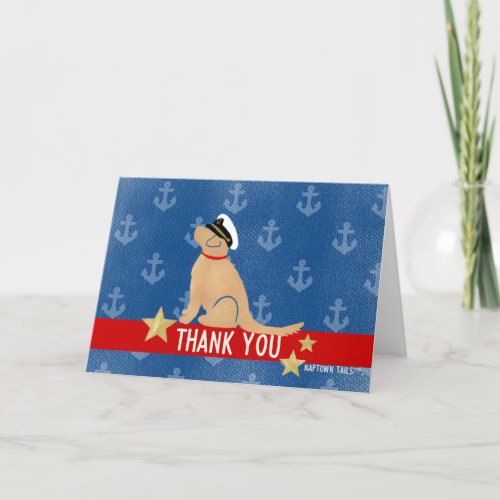 Patriotic Navy Dog Thank You Cards