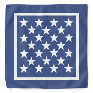 Patriotic Navy with White Stars Bandana