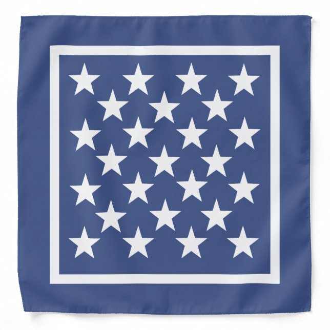 Patriotic Navy with White Stars Bandana (Front)