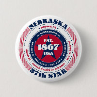 Patriotic Nebraska Circle with State Details