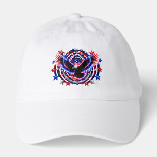 Patriotic Neon Eagle Burst – Red White & Blue Free Hat
